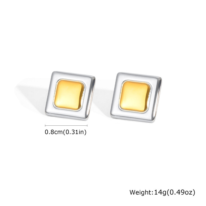 Wholesale Stainless Steel Square Stud Earrings