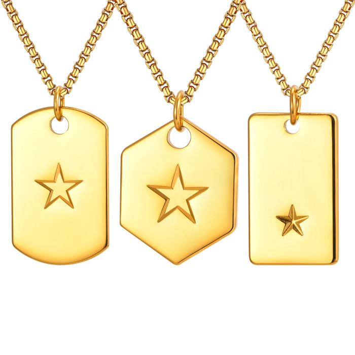 Wholesale Stainless Steel Pentagram Dog Tag