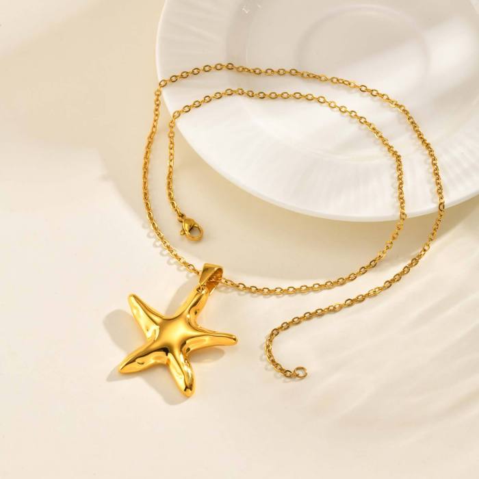 Wholesale Stainless Steel Starfish Pendant Necklace