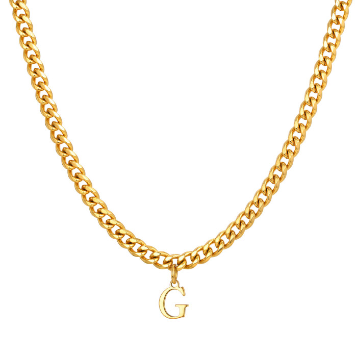 Wholesale Stainless Steel Men's Initial Necklace