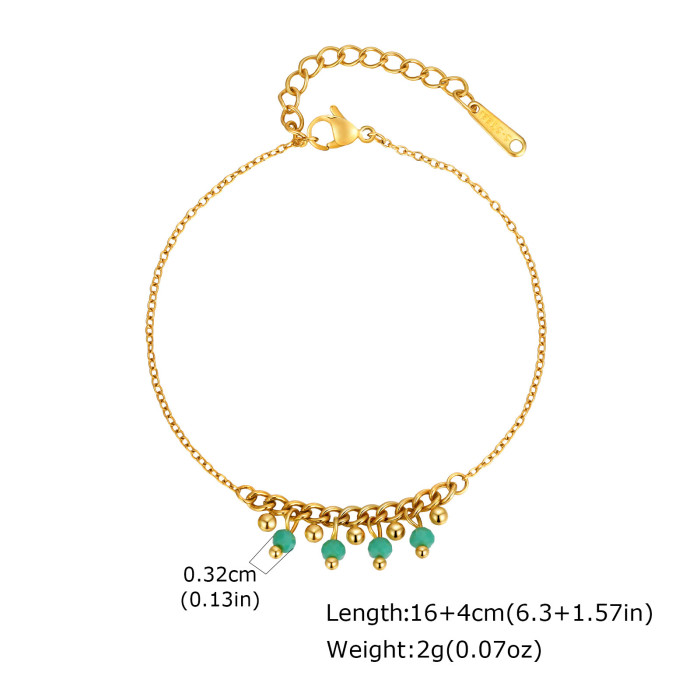 Wholesale Stainless Steel Tassel Beaded Bracelet