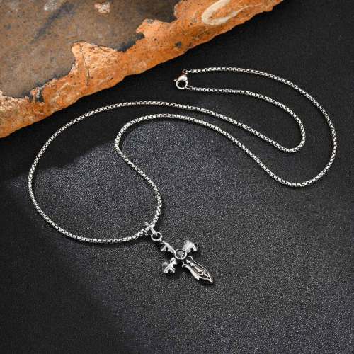 Wholesale Stainless Steel Cross Sword Necklace