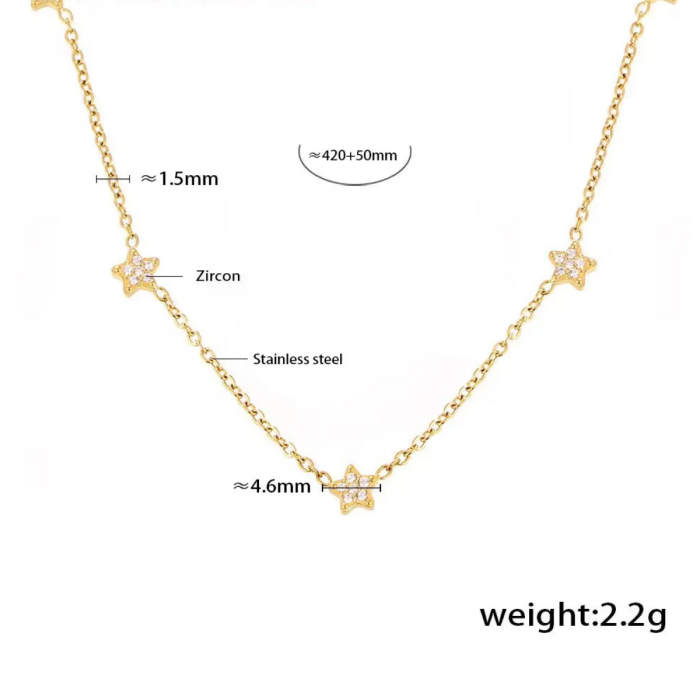 Wholesale Stainless Steel Star Clavicle Necklace