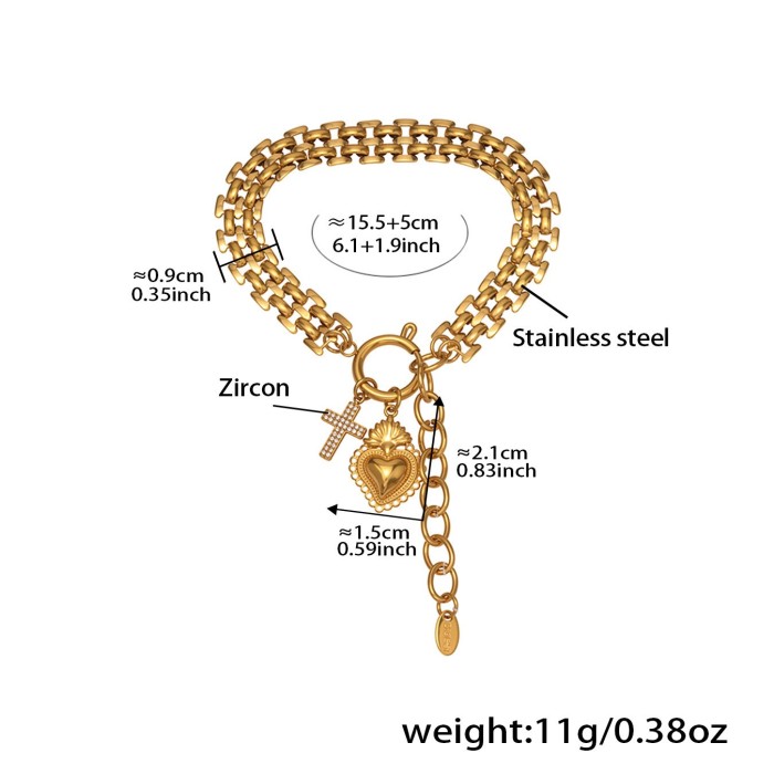 Wholesale Stainless Steel Love Zirconia Bracelet Necklace