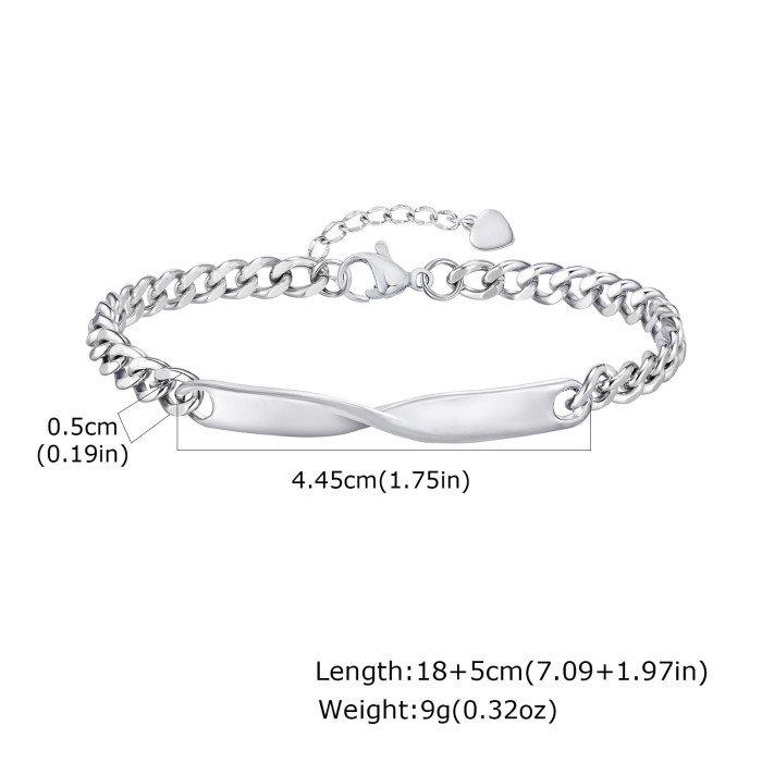 Wholesale Stainless steel Möbius Couple Bracelet