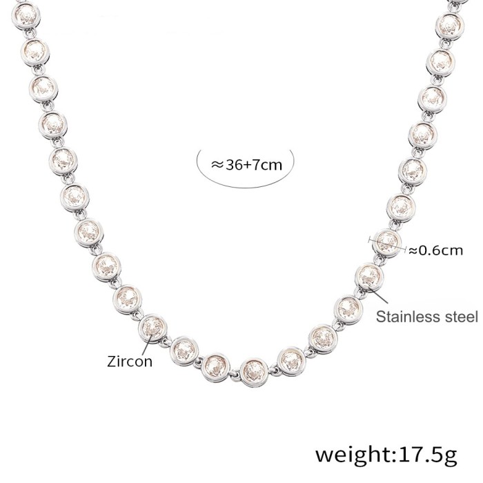 Wholesale 3A Zirconia PVD Plated Stainless Steel Jewelry Set