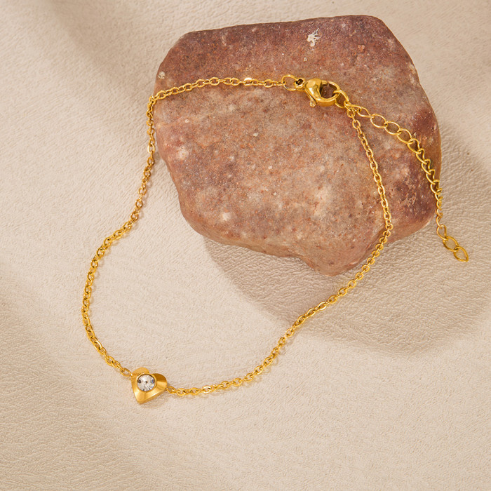 Wholesale Stainless Steel Heart Anklet