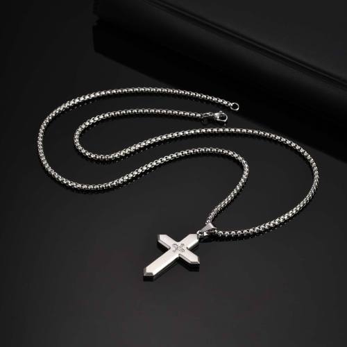 Wholesale Stainless Steel Cross with Zirconia Pendant