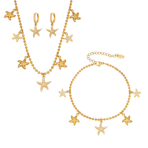 Wholesale Stainless Steel Starfish Jewelry Set