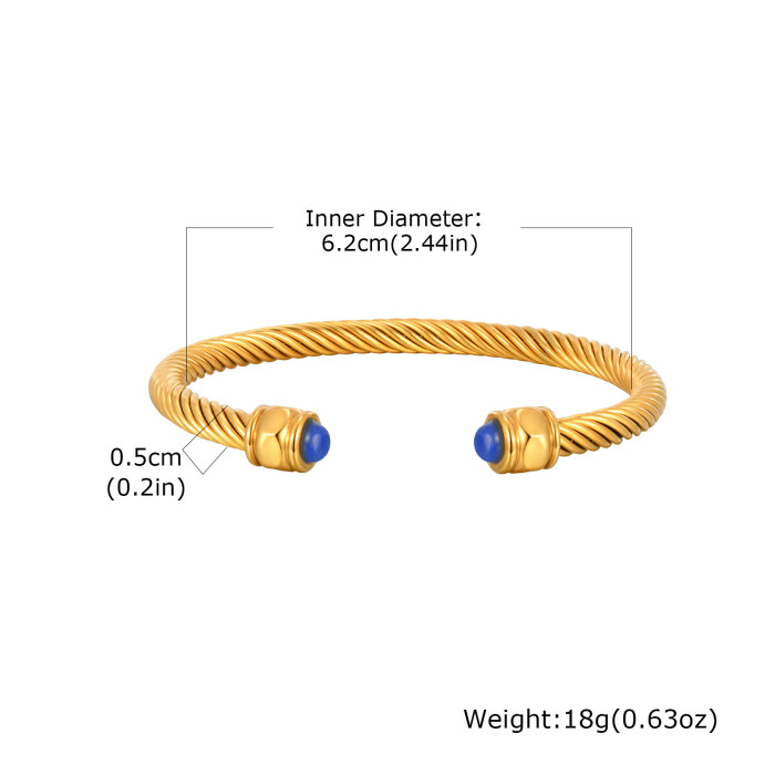 Wholesale Stainless Steel Tiger's Eye Open Bangle