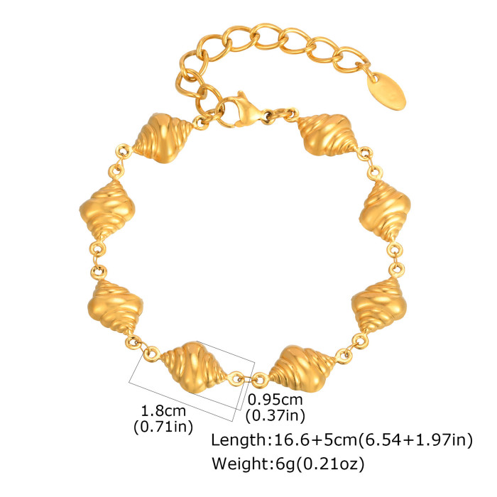 Wholesale Stainless Steel Conch Scallop Bracelet