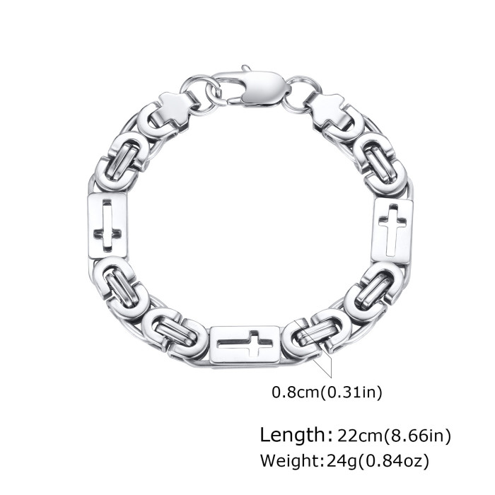 Wholesale Stainless Steel Cross Byzantine Bracelet