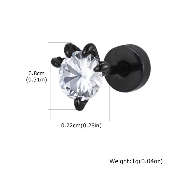 Wholesale Stainless Steel Zirconia Dragon Claw Earrings