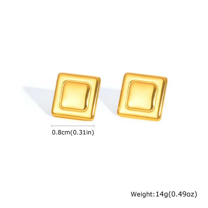 Wholesale Stainless Steel Square Stud Earrings