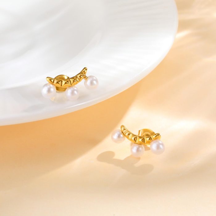 Wholesale Stainless Steel Pearl Earrings