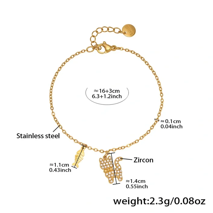Wholesale Stainless Steel Kitten Fishbone Necklace Bracelet