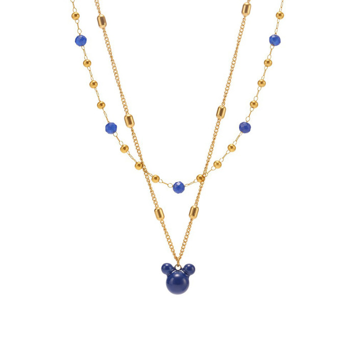 Wholesale Bear Double Layers Necklace