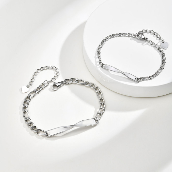 Wholesale Stainless steel Möbius Couple Bracelet