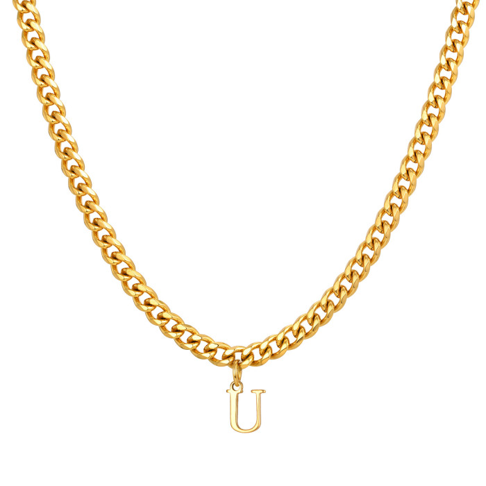 Wholesale Stainless Steel Men's Initial Necklace