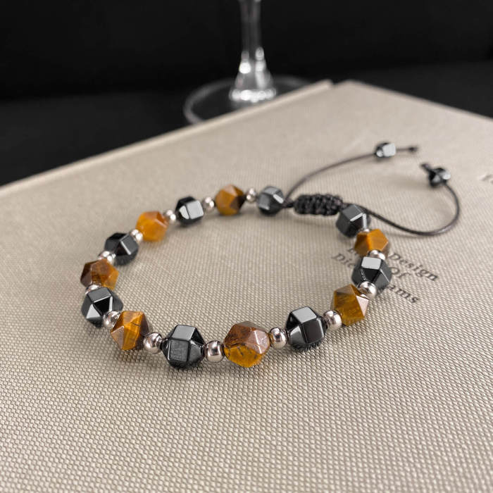 Wholesale Tiger Eye Black Gallstone Beads Bracelet