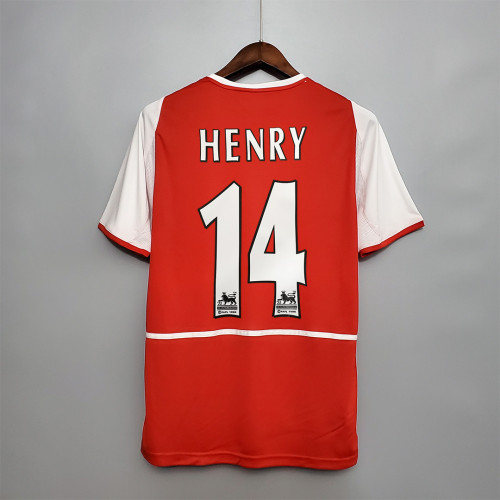 Henry 14 for Retro Shirt 2002-2004 Arsenal Home Red Vintage Soccer Jersey