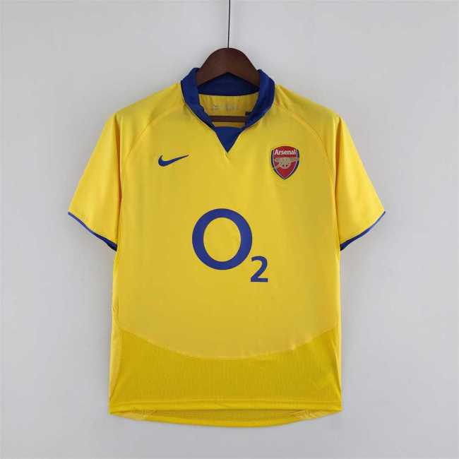 Retro Shirt 2003-2005 Arsenal Away Yellow Vintage Soccer Jersey