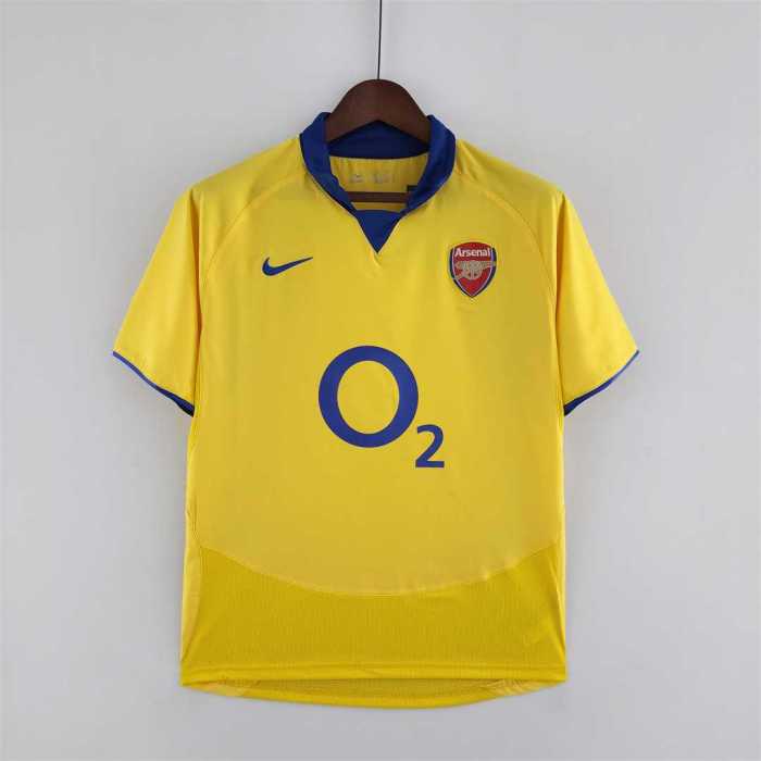 Retro Shirt 2003-2005 Arsenal Away Yellow Vintage Soccer Jersey