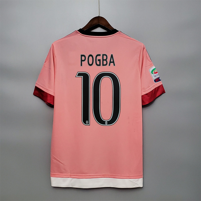 € 23.78 | Retro Juventus Shirt 2015-2016 Juventus Away Pink Soccer Jersey  POGBA Vintage Football Shirt Football Shirt Sale