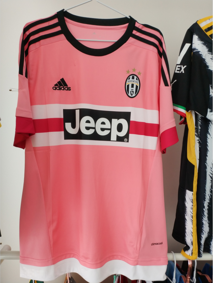 US$ 25.00 | Retro Juventus Shirt 2015-2016 Juventus Away Pink Soccer Jersey  POGBA Vintage Football Shirt Football Shirt Sale