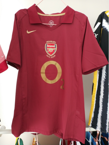 BERGKAMP 10  for Retro Shirt 2005-2006 Arsenal Home Red Vintage Soccer Jersey