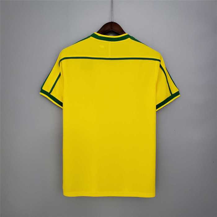 Retro Brasil Camiseta de Futbol 1998 Brazil Home Vintage Soccer Jersey