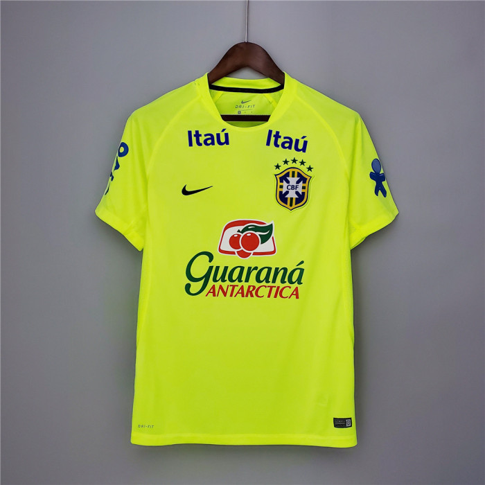 US$ 32.00 | Retro Brasil Camiseta de Futbol 2020 Brazil Fluorescent Green  Soccer Training Jersey Football Shirt Sale