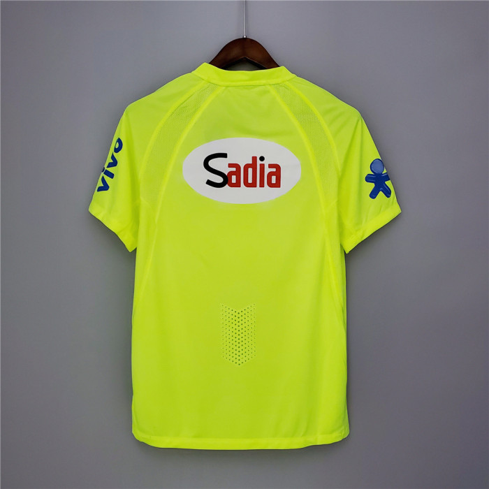 Retro Brasil Camiseta de Futbol 2020 Brazil Fluorescent Green Soccer Training Jersey
