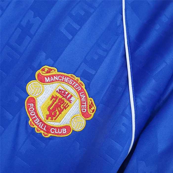 Retro 1988-1989 Manchester United  away blue Soccer Jersey