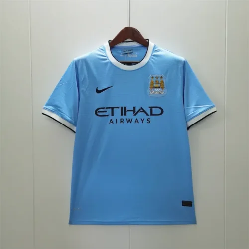 Retro Man City Shirt 2013-2014 Manchester City Home Vintage Soccer Jersey