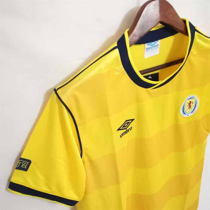 Retro1986 Scotland   #7  Strachan  away  yellow   Football jersey   s-2xl