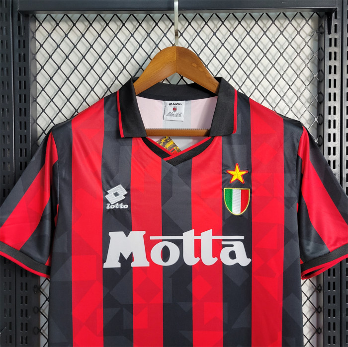 Retro Jersey 93-94 home AC Milan Vintage Soccer Jersey  S-2XL