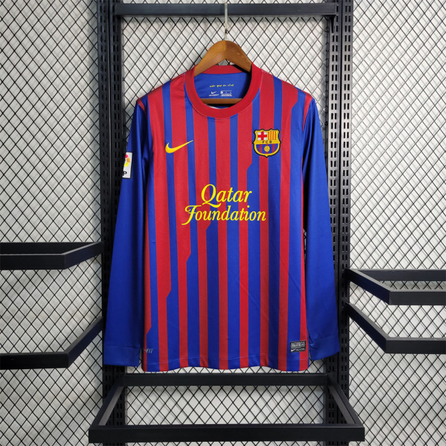 Long Sleeve11-12 Barcelona    home Soccer Jersey ShortsLong Sleeve