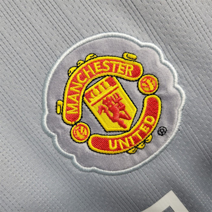 Retro  Jersey 2007-2008  gray goalkeeper Manchester United away soccer jersey