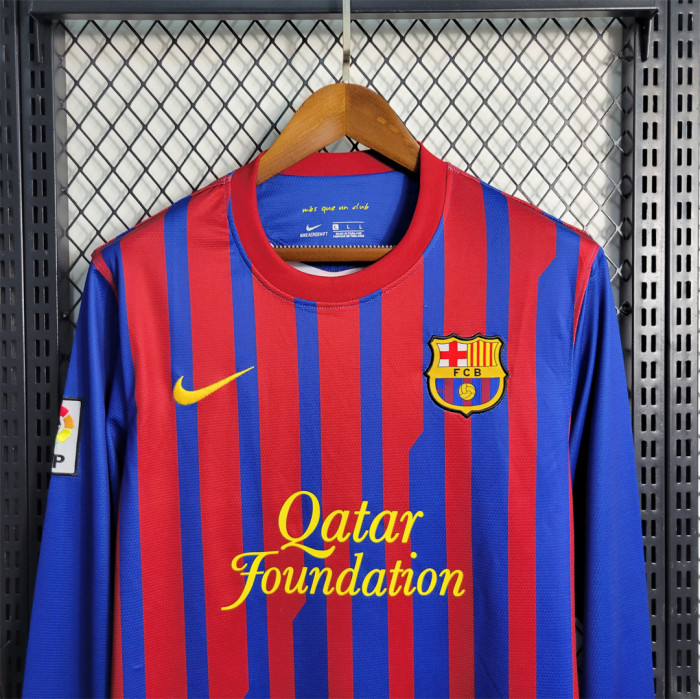 Long Sleeve11-12 Barcelona    home Soccer Jersey ShortsLong Sleeve