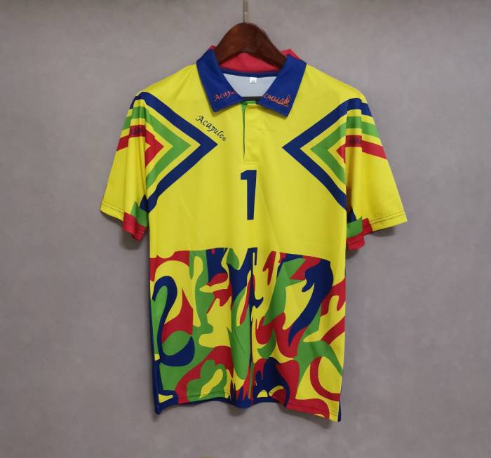 Copy Retro shirt  Mexico 1#J.Campos yellow  soccer jersey size S-2XL