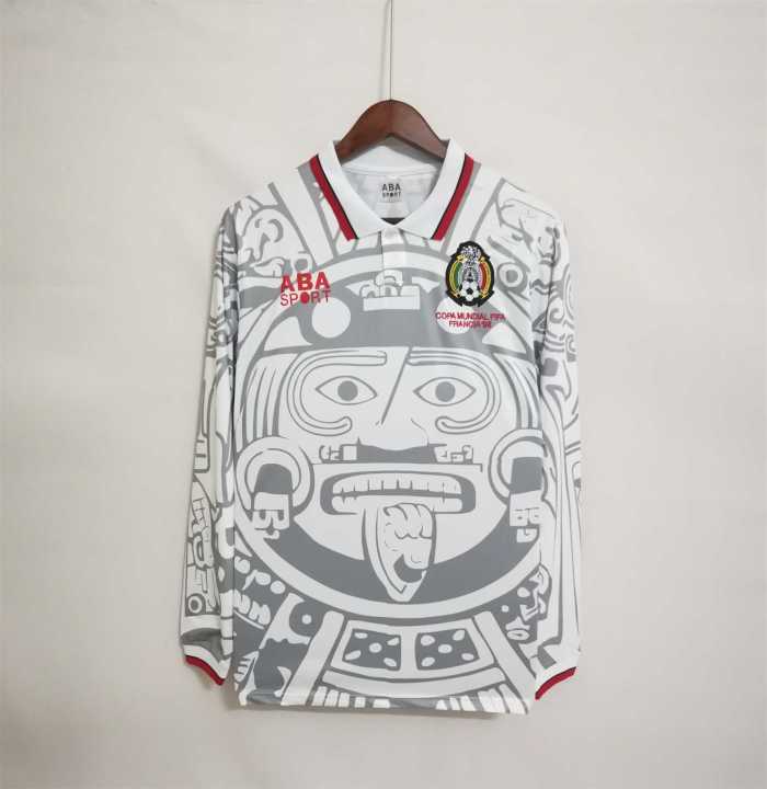 Retro shirt 1998 Mexico away long sleeve Sersey size S-2XL