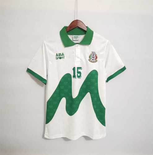 Retro  shirt 1995 Mexico   #15 ESPINOZA  away soccer jersey size S-2XL