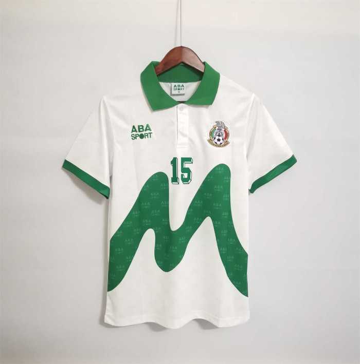Retro  shirt 1995 Mexico   #15 ESPINOZA  away soccer jersey size S-2XL