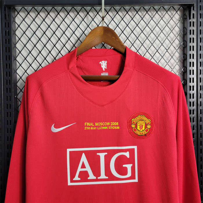 Retro Jersey 2007-2008 Manchester United RONALDO 7 Home Champions League version home Long Sleeve