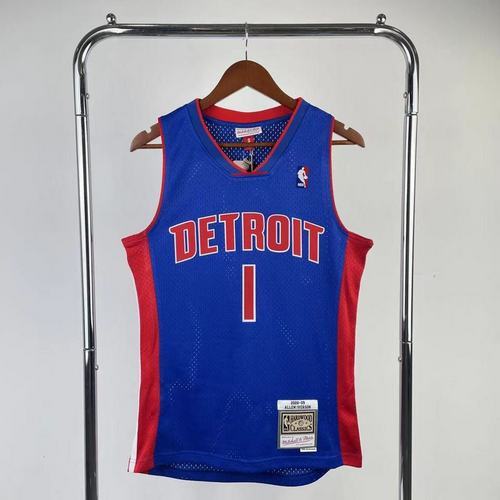 #1 Iverson Pistons 2008-09 M&N jersey blue (heat pressed)