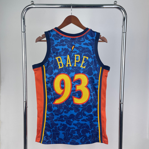 BAPE×M&N x Warriors jersey blue (heat pressed)