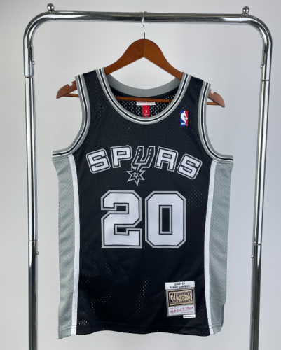 20 Ginobili Spurs M&N jersey black (heat pressed)
