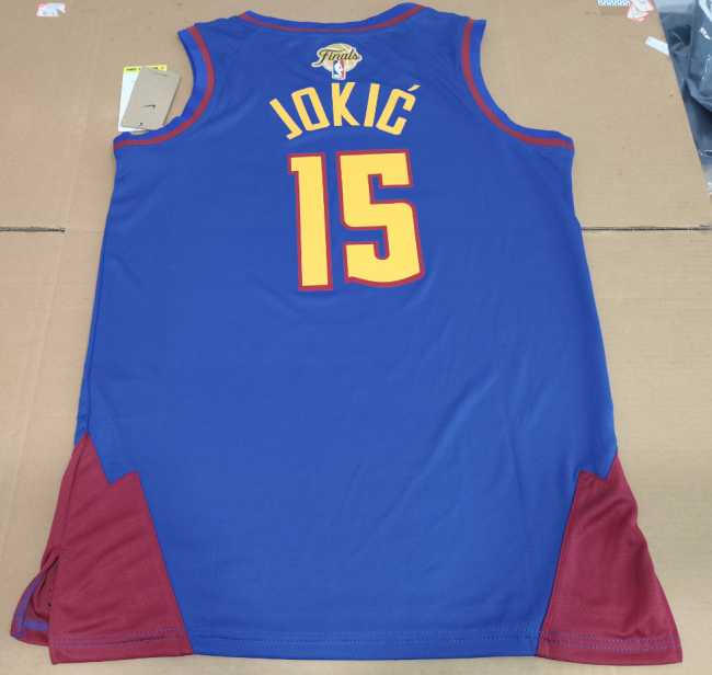 #15 Jokic 2023 NBA Finals Nuggets jersey blue