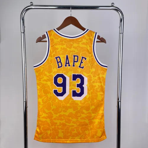 #93 BAPE×M&N x Lakers jersey yellow (heat pressed)